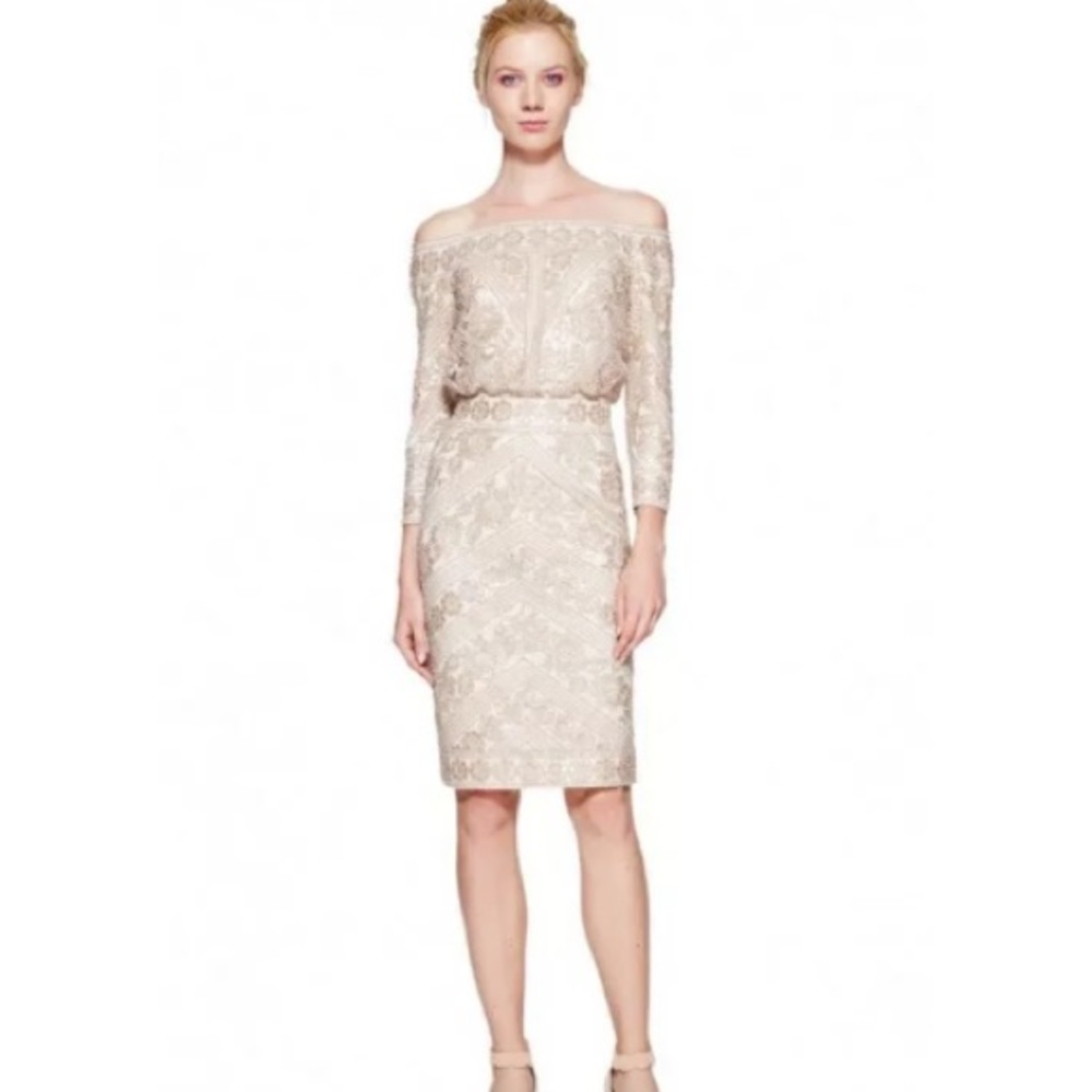 Tadashi Shoji - MERIDA Off the Shoulder Dress - formal or Mother of the Bride